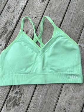 Ryka Light Mint Seamless Crisscross Sports Bra